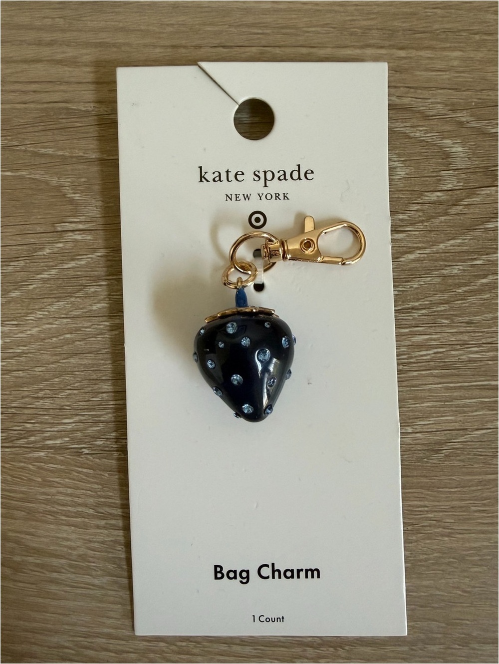 Kate Spade New York x Target Blue Strawberry Bag Charm Keychain Whimsy Quirky